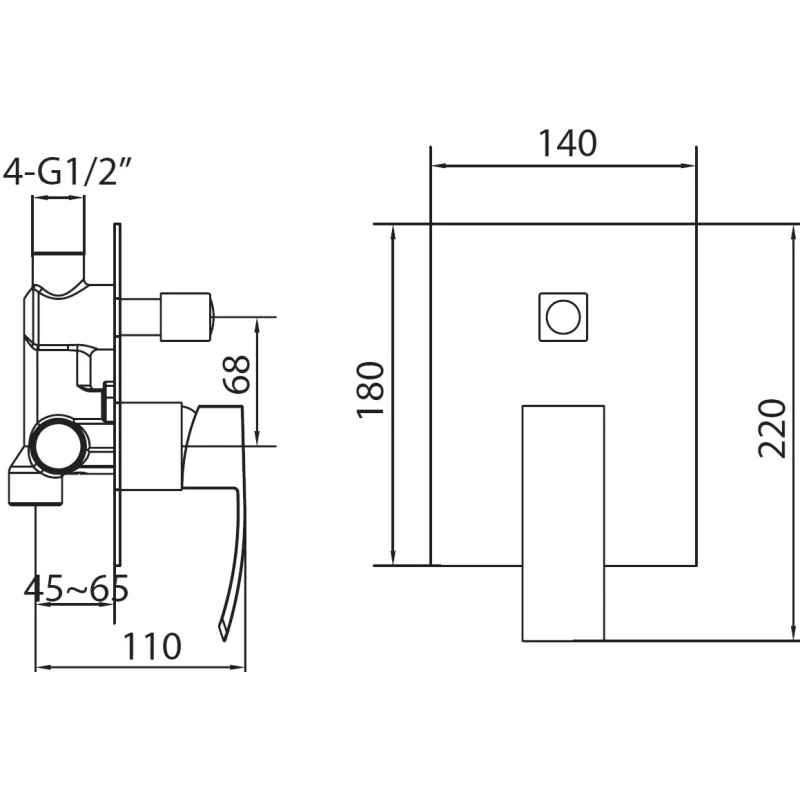 CREAVIT Cмеситель для душа скрытого монтажа DNV2448