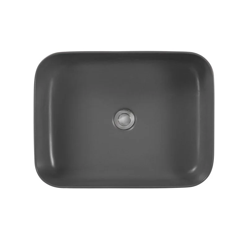 Раковина накладная для установки на столешницу AQUATEK ВЕГА AQ5515-MG 500*390*130, матовый серый