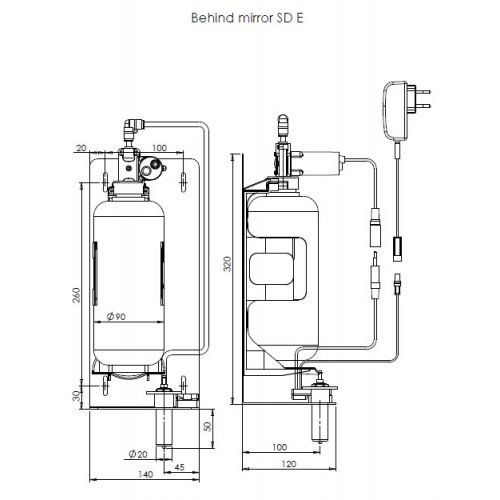 STERN Behind Mirror SD E 280200 Бесконтактный дозатор для жидкого мыла зазеркальный (хром)