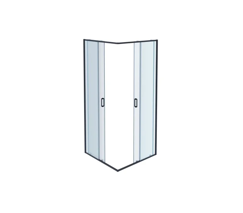 AQ ARI KV10020BL Душевой уголок квадратный, двери раздвижные 1000x1000x2000 профиль черный