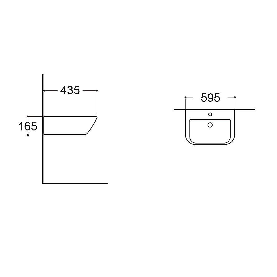 Раковина подвесная AQ5440-00, 595*435, белая