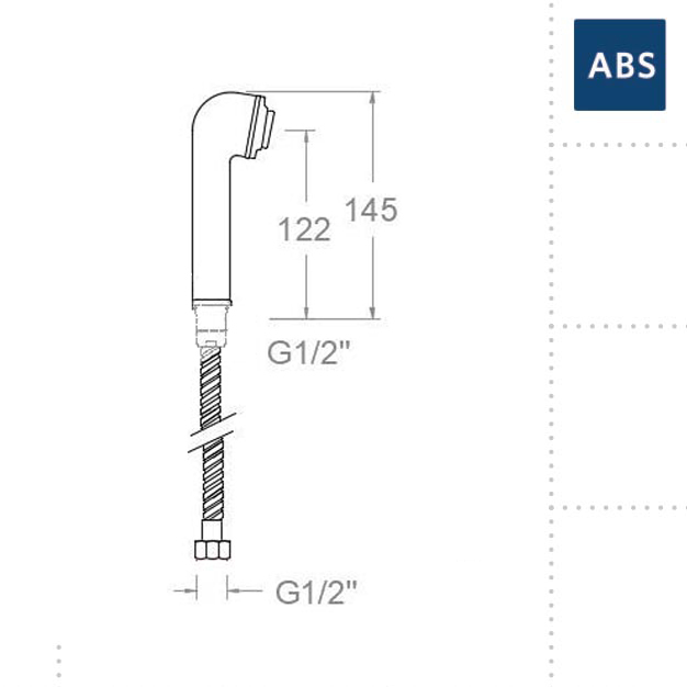 Лейка гигиенического душа без рычага из ABS-пластика 9553