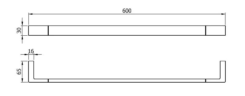 Держатель для полотенец Corinto черный 600 мм Nofer 16920.60.N