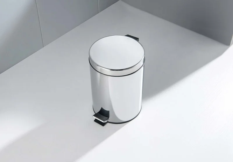 Корзина для мусора с педалью, 5л AQUATEK, полир. хром AQ4991CR