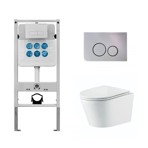 Инсталляция HYDROSMART 07801.N + Панель смыва HYDROSMART 07812.W + Унитаз Nofer Nantes 23013
