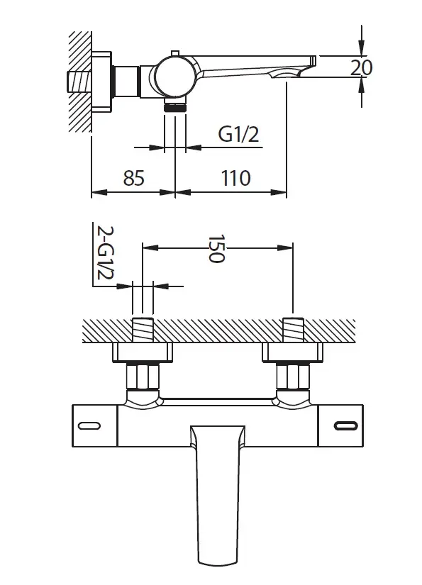 CREAVIT Cмеситель термостатический для ванны TS2505