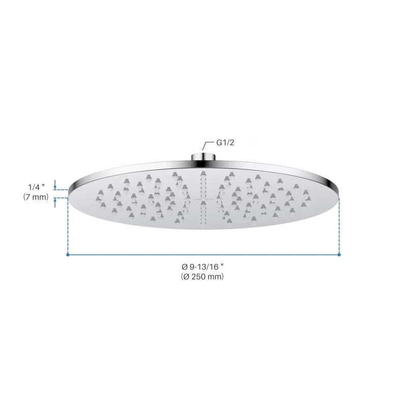 Круглый верхний душ 250*7 мм AQUATEK AQ2077CR