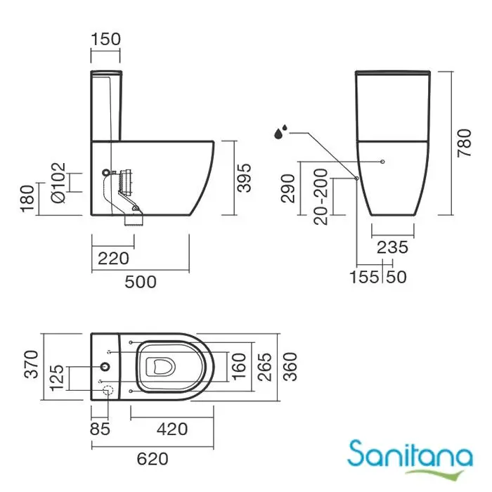 Унитаз компакт Sanitana CORAL