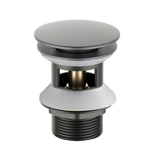 AQ6002BGM сливной набор для раковины Push-open с переливом, крышка круглая, оружейная сталь
