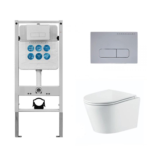 Инсталляция HYDROSMART 07801.N + Панель смыва HYDROSMART 07811.W + Унитаз Nofer Nantes 23013