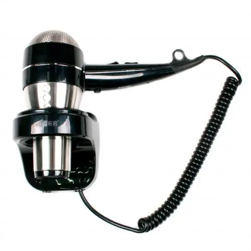 Фен HOTELline настенный с антивандальной защитой 1800 W черный/матовый Nofer 02058.S