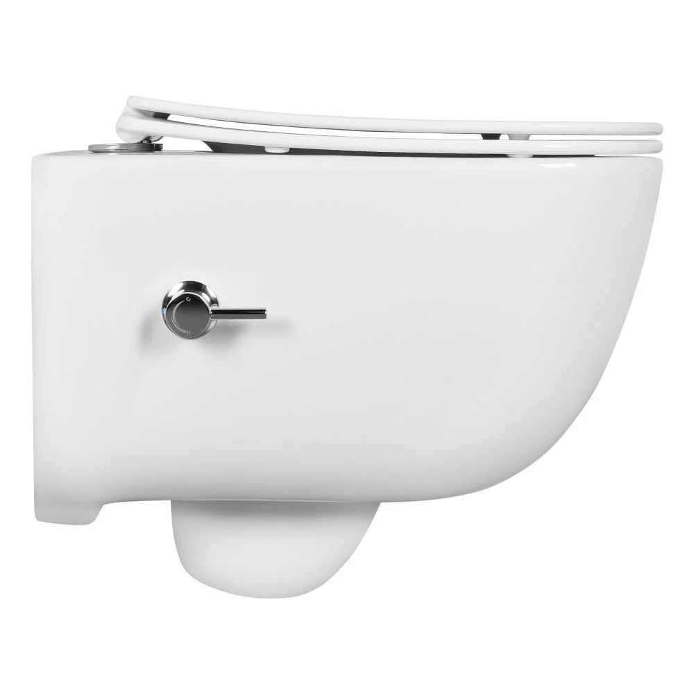 Унитаз подвесной с функцией биде безободковый фарфоровый AQUATEK ДИВА AQ2012B-00 510*350*360 мм