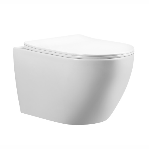 URBATEC URB782353WH Унитаз подвесной 535x360x360 мм Rimless Cox, с сиденьем, белый глянец