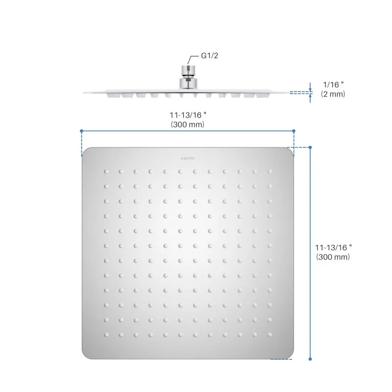 Квадратный верхний душ 300*300*2 мм AQUATEK AQ2074CR