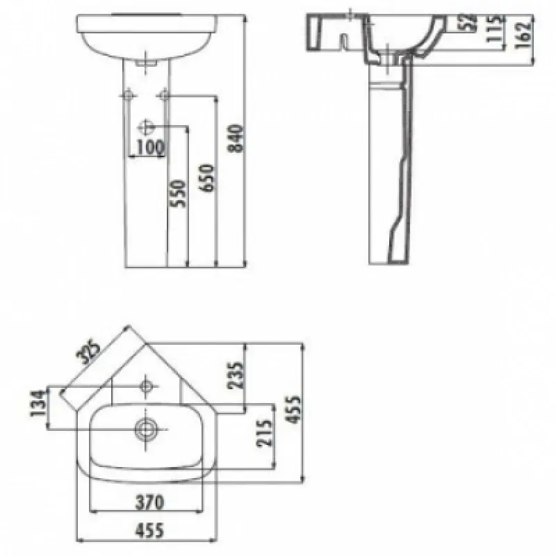 CREAVIT VT253-00CB00E-0000 CORNER Пьедестал узкий
