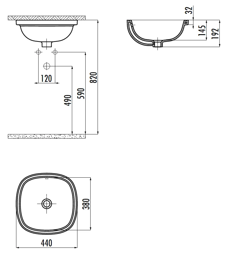 CREAVIT Раковина SO037 (38x38 см) SO037-00CB00E-0000