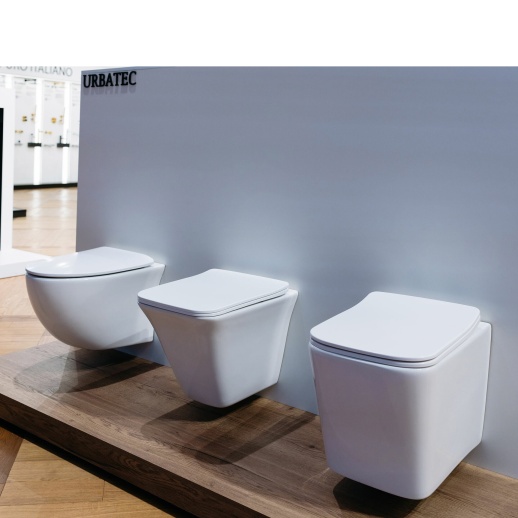 URBATEC URBP42303WH Унитаз подвесной 520x340x370 мм Rimless Viva Style, с сиденьем, белый глянец