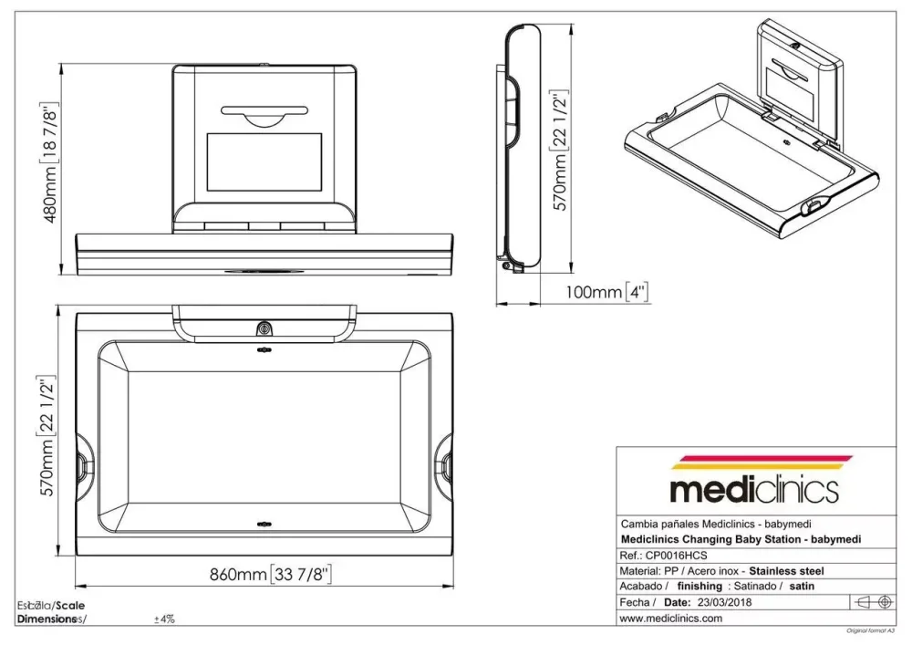 Пеленальный столик Mediclinics CP0016HCS