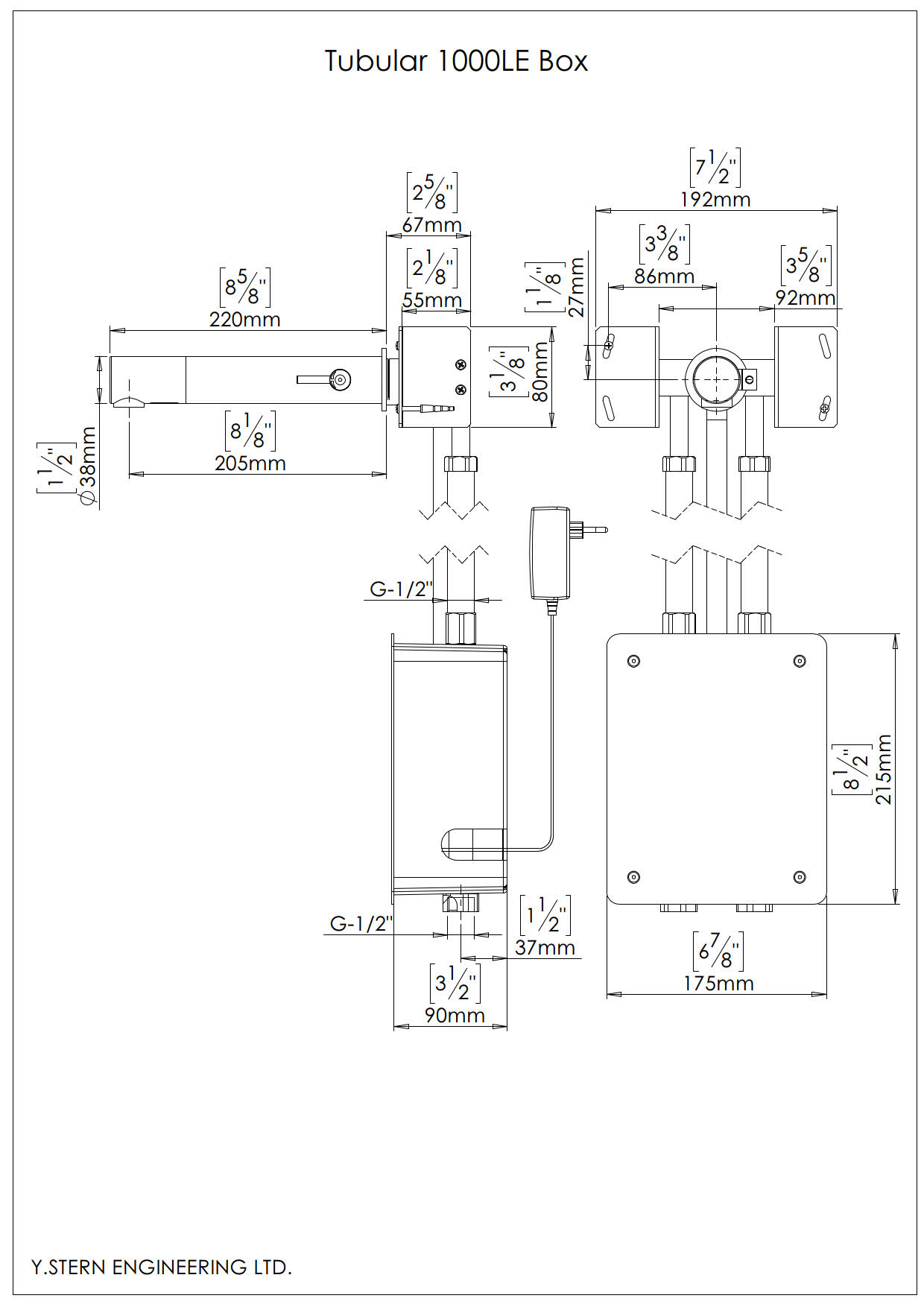 STERN TUBULAR 1000 LE BOX 350960 Настенный бесконтактный смеситель для раковины (хром)