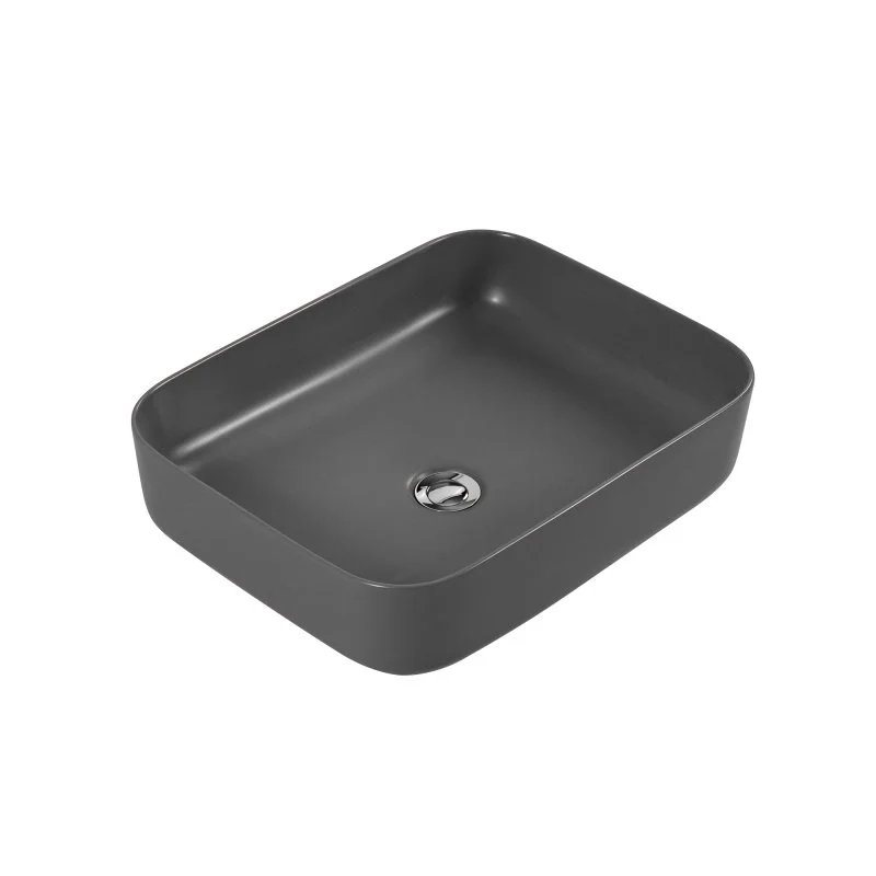 Раковина накладная для установки на столешницу AQUATEK ВЕГА AQ5515-MG 500*390*130, матовый серый
