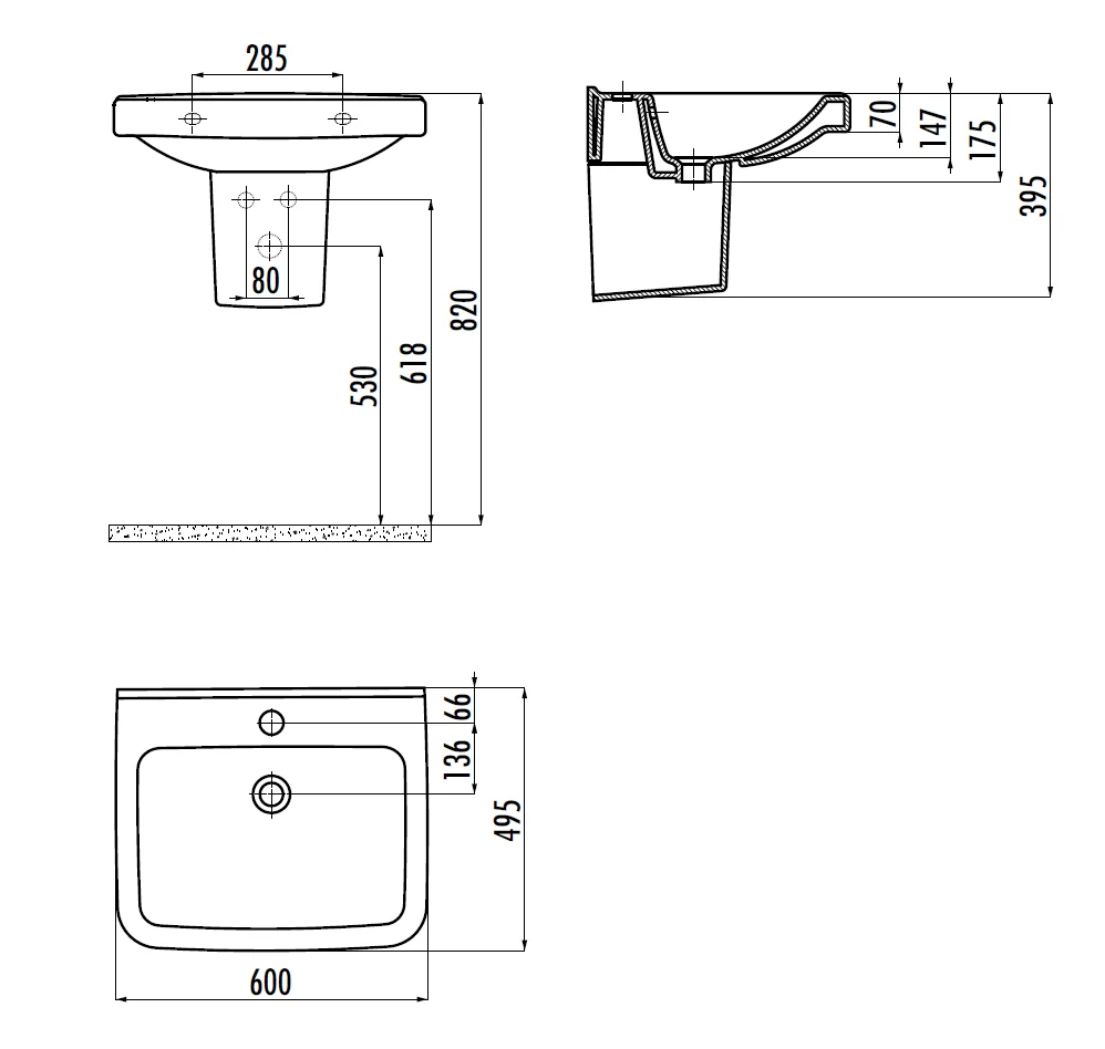 Раковина CREAVIT LARA LR060-00CB00E-0000