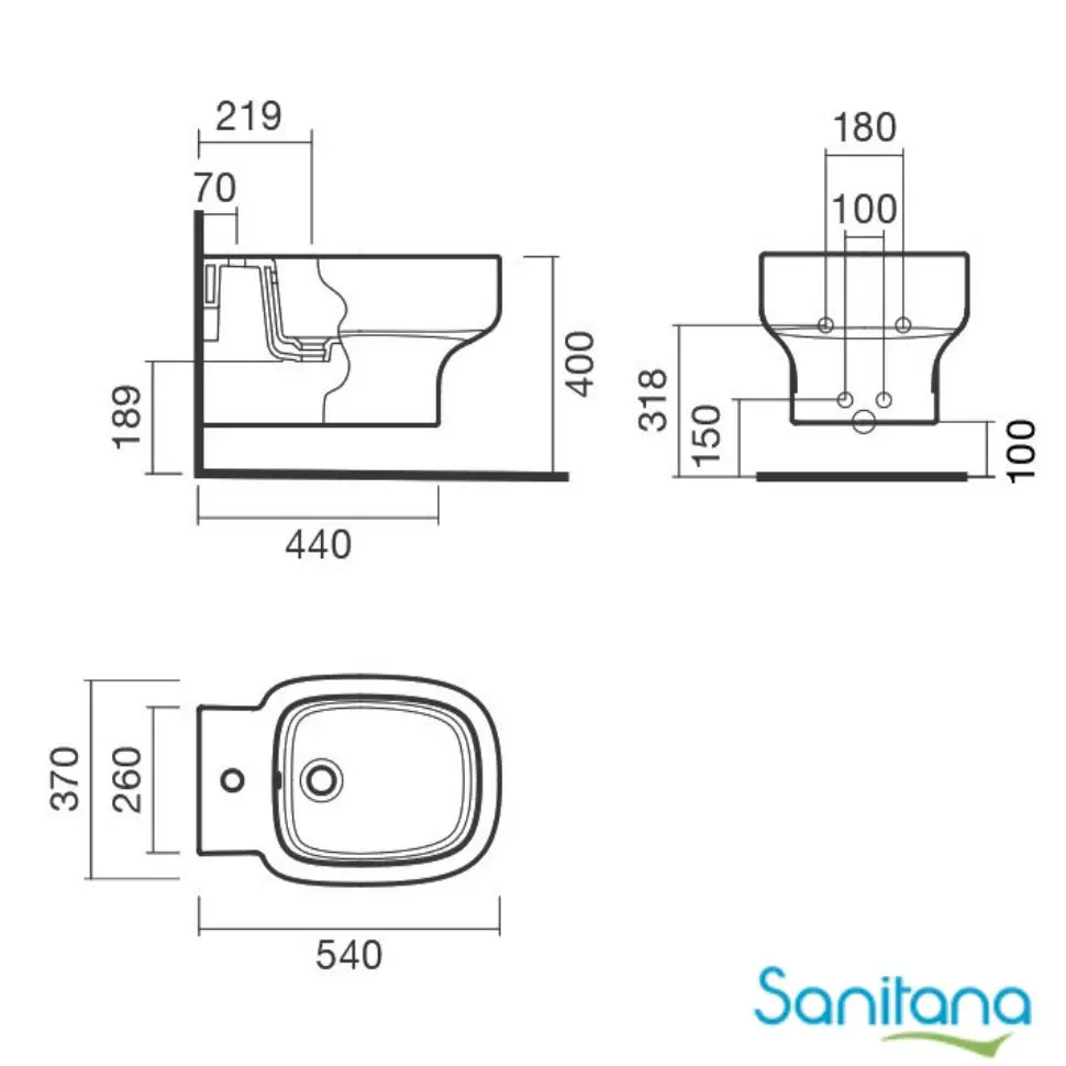 Биде подвесное Sanitana BE YOU S10062734900000
