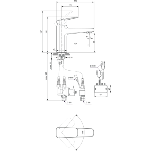 Смеситель Ideal Standard CERAPLAN HYBRID BD282AA