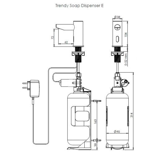STERN Trendy SD E 239900 Бесконтактный дозатор для жидкого мыла (хром)