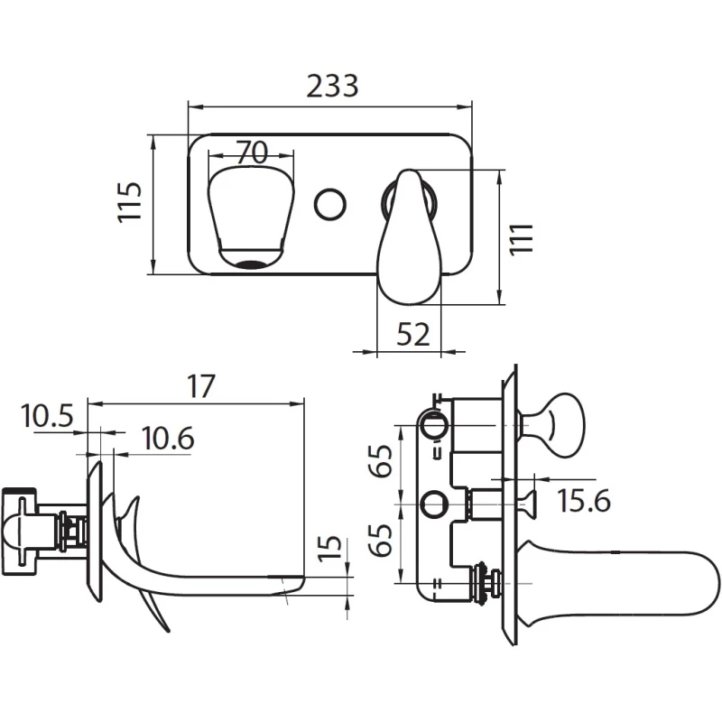 Смеситель для ванны Creavit Foglia FG2501 встраиваемый, хром