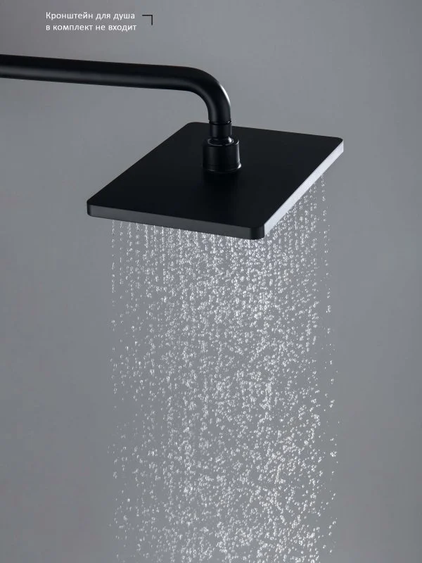 Прямоугольный верхний душ 260*188*68 мм AQUATEK, матовый черный AQ2087MB