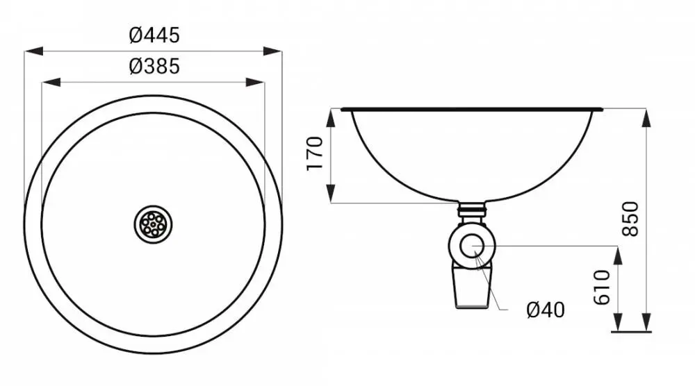 Круглая раковина Sanela 93340 (SLUN 34)