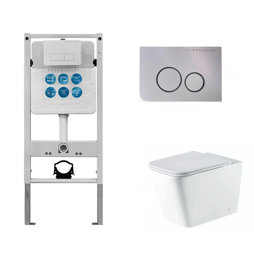 Инсталляция HYDROSMART 07801.N + Панель смыва HYDROSMART 07812.W + Унитаз Nofer ARLES 23040 белый