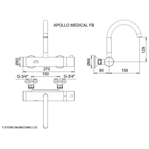 STERN Apollo Medical FB 314530 Сенсорный смеситель для раковины (хром)