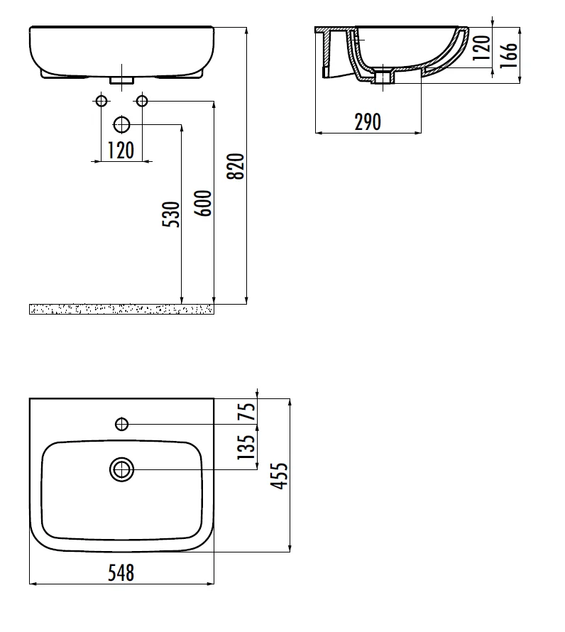 CREAVIT Ness Раковина 45 см NS055-00CB00E-0000