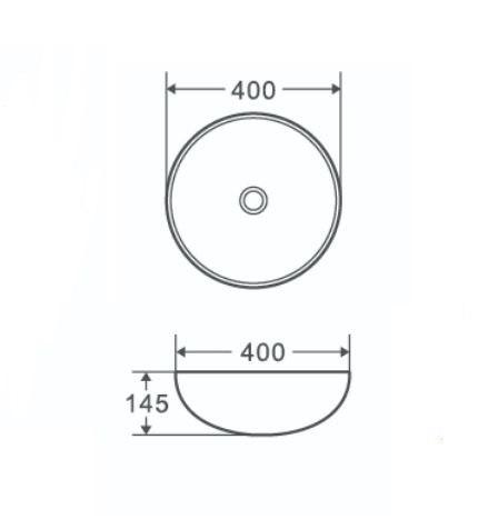 Раковина накладная круглая 400x400x145 мм SPIN 40 NOFER 23595 чёрный мрамор