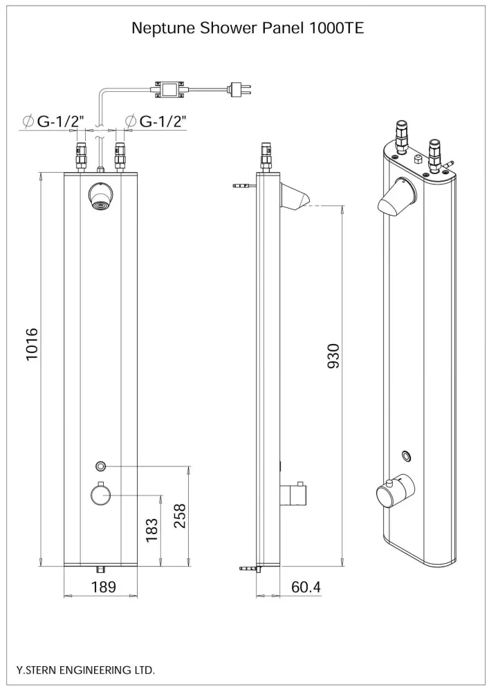 Электронная душевая панель Stern Neptune Shower Panel 1000 TE