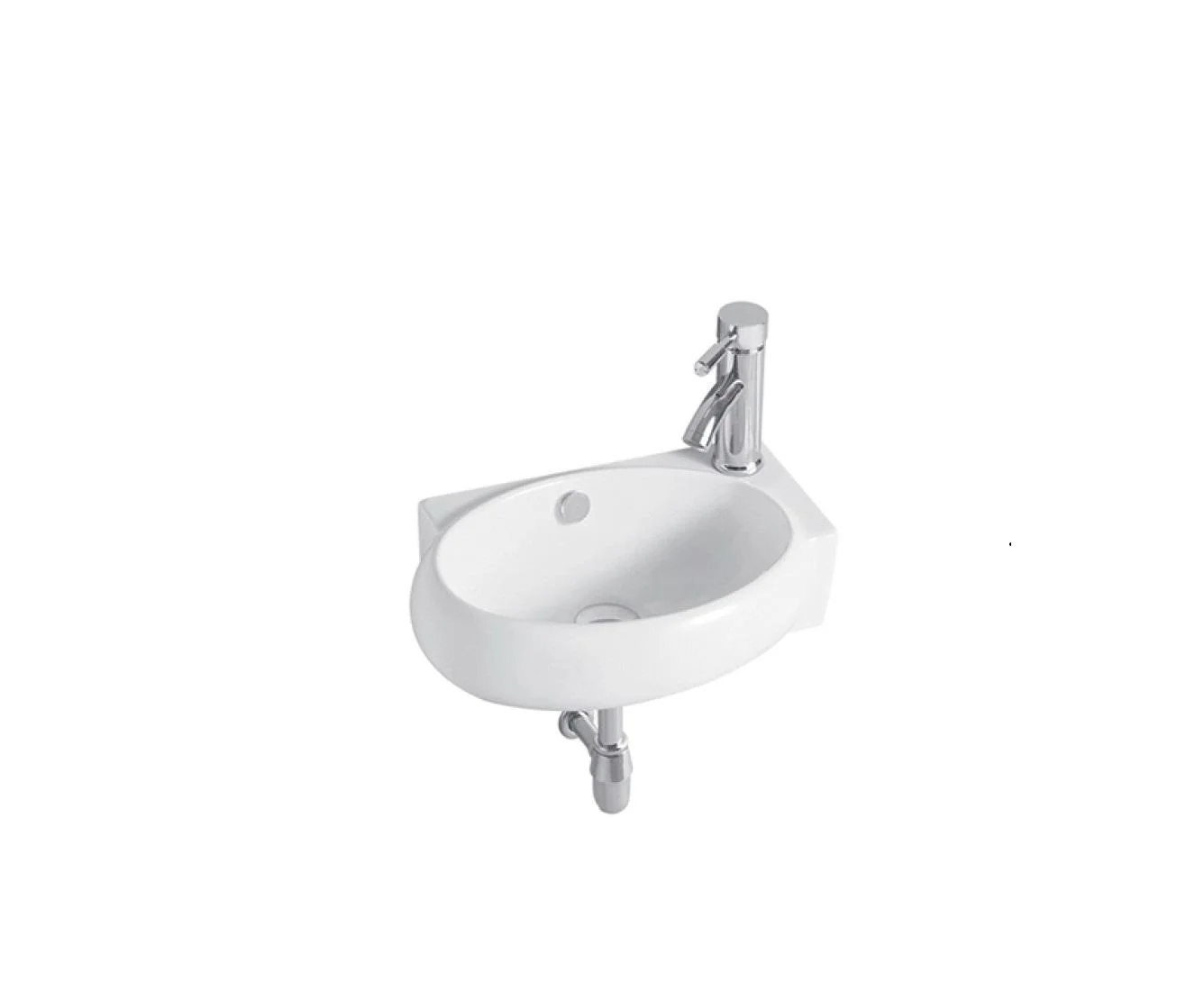 Раковина подвесная угловая AQUATEK AQ5304-00 420*280*145 мм , смеситель справа