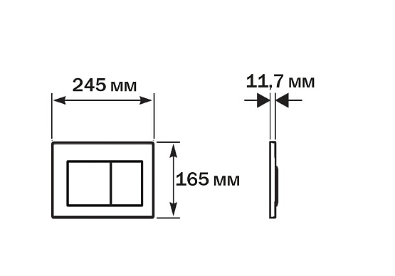 Панель смыва для инсталляции черный матовый AQUATEK PNS-0000005 Pneumo S