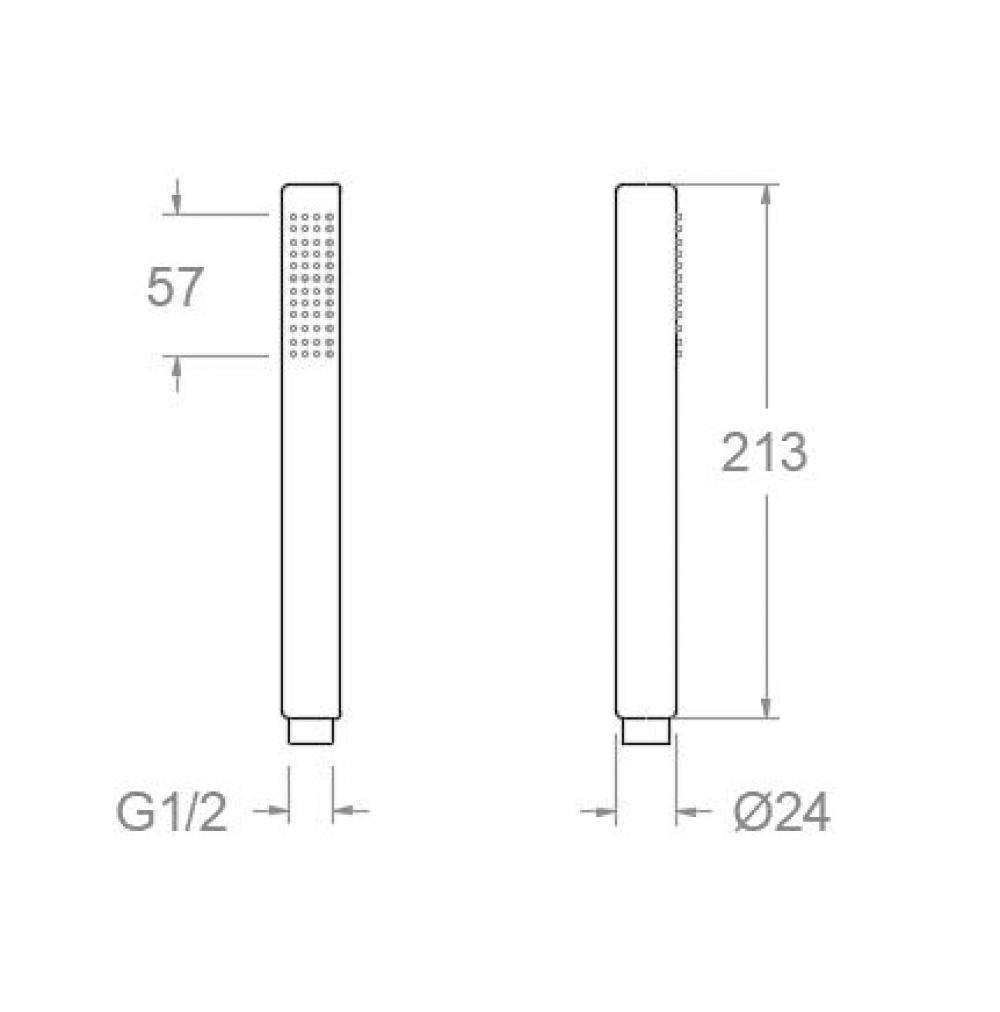 Душевая лейка круглая 1 режим латунь 3714GR графит