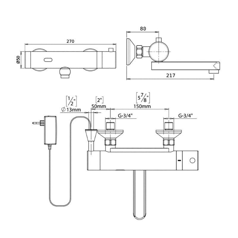 STERN Apollo Medical E 314510 Сенсорный смеситель для раковины (хром)