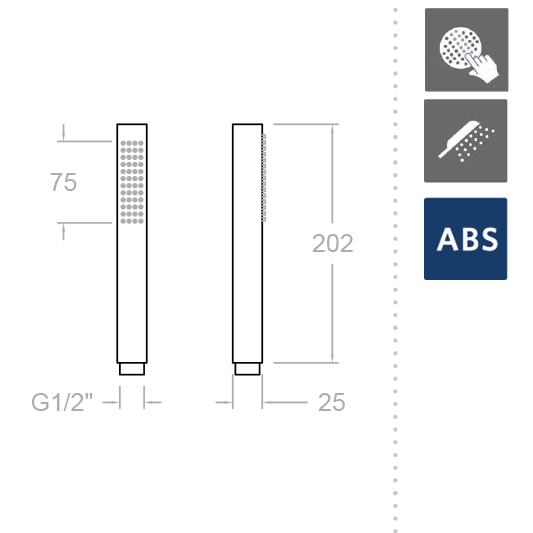 Душевая лейка из ABS-пластика 4713P с 1 режимом