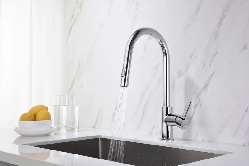 Смеситель для кухни с вытяжным изливом 2 jet AQUATEK AQ1384CR ЕВРОПА