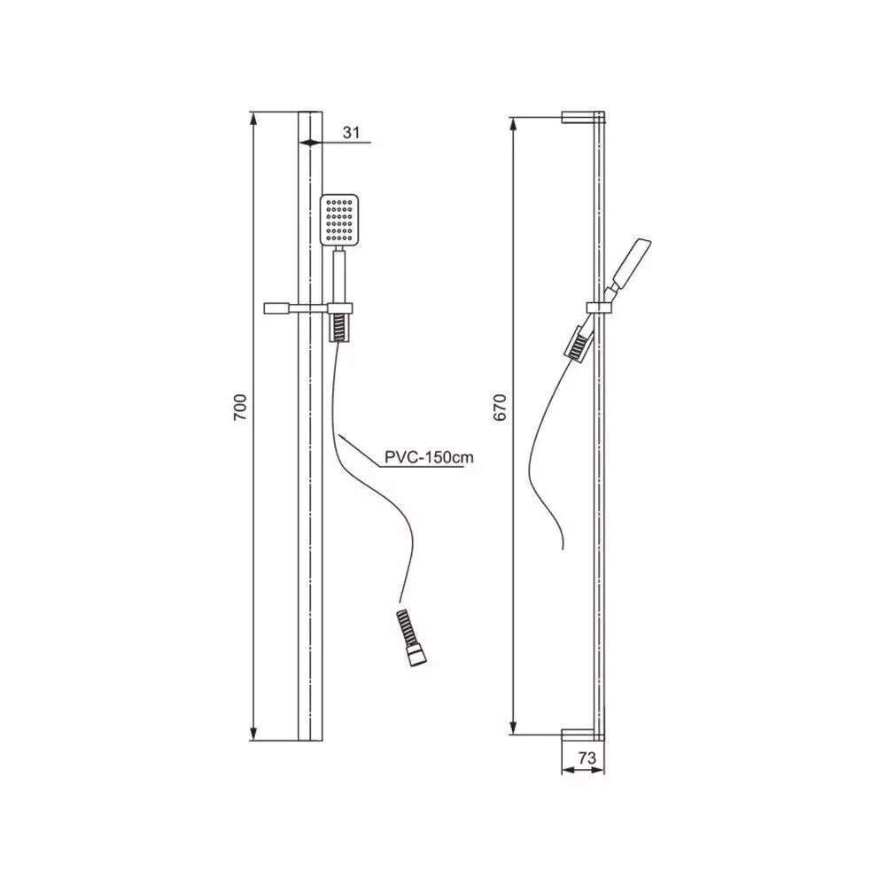 Душевая стойка с лейкой Paini Pescara PSCR121