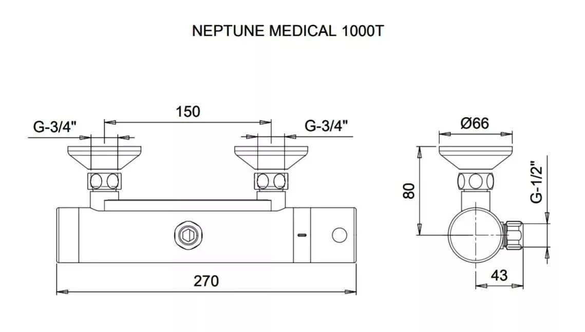 Бесконтактный душ с термостатом Stern Neptune Medical 1000 T