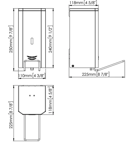 Локтевой дозатор для мыла и пены Mediclinics DJFP035CS