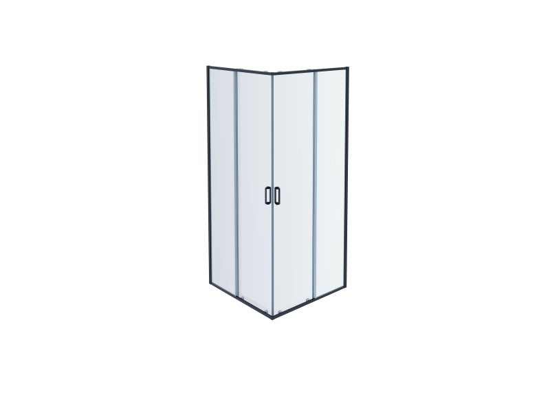 AQ ARI KV10020BL Душевой уголок квадратный, двери раздвижные 1000x1000x2000 профиль черный