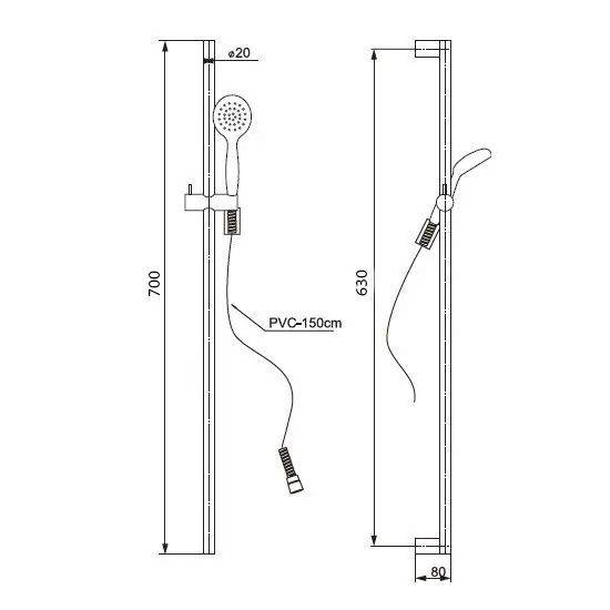 Душевая стойка с лейкой Paini Catania CTCR121L7