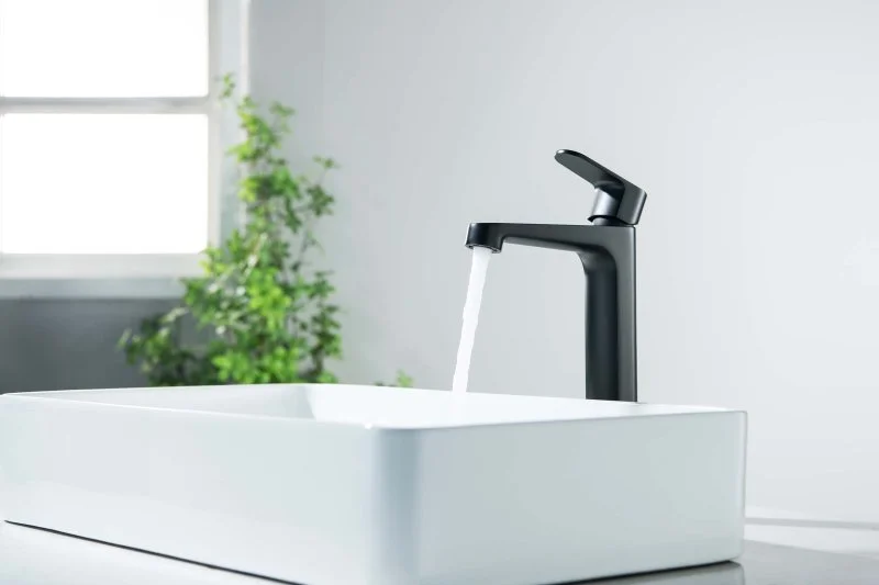 Смеситель для раковины 240, без донного клапана AQUATEK, матовый черный AQ1204MB ОБЕРОН