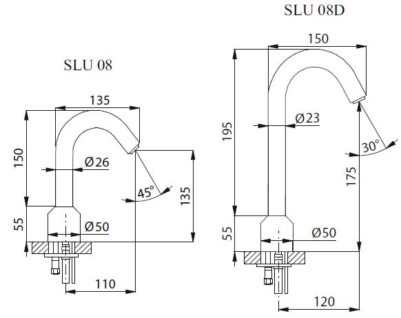Смеситель для раковины с электронным управлением Sanela SLU 08N