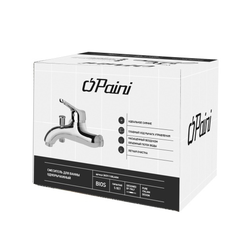 Смеситель для ванны PAINI 39CR11105LMKM Bios, хром (CR)